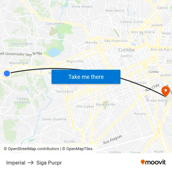 Imperial to Siga Pucpr map