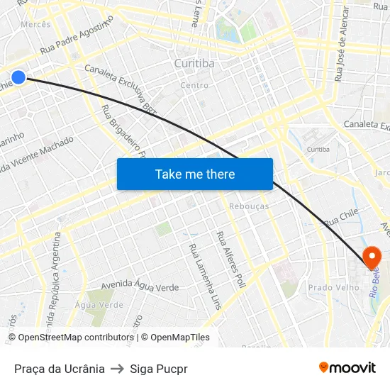 Praça da Ucrânia to Siga Pucpr map