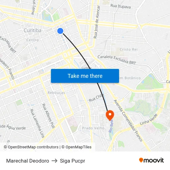 Marechal Deodoro to Siga Pucpr map