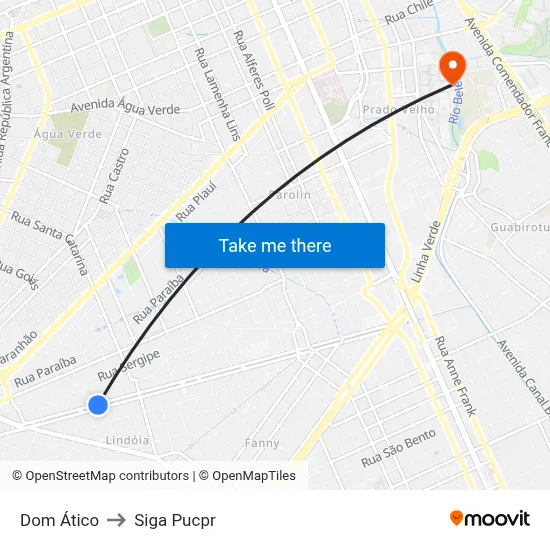 Dom Ático to Siga Pucpr map