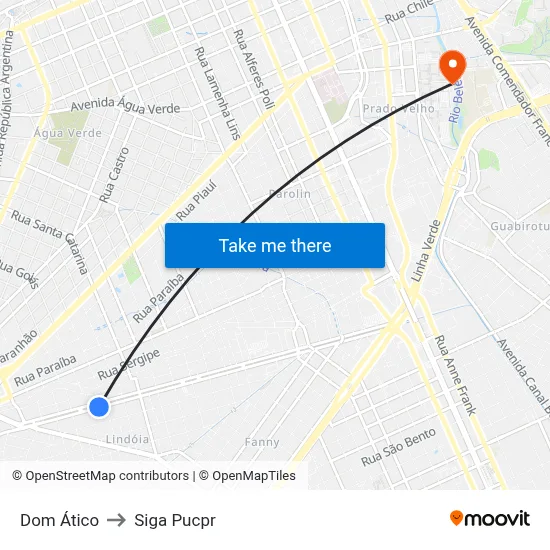 Dom Ático to Siga Pucpr map
