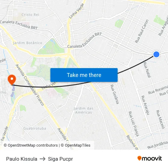 Paulo Kissula to Siga Pucpr map