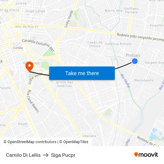 Camilo Di Lellis to Siga Pucpr map