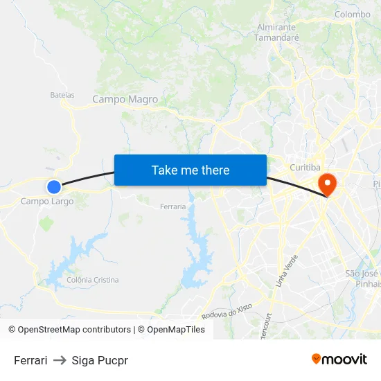 Ferrari to Siga Pucpr map