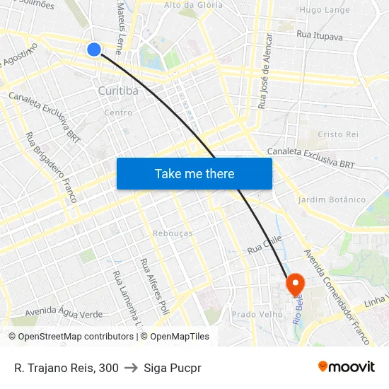 R. Trajano Reis, 300 to Siga Pucpr map
