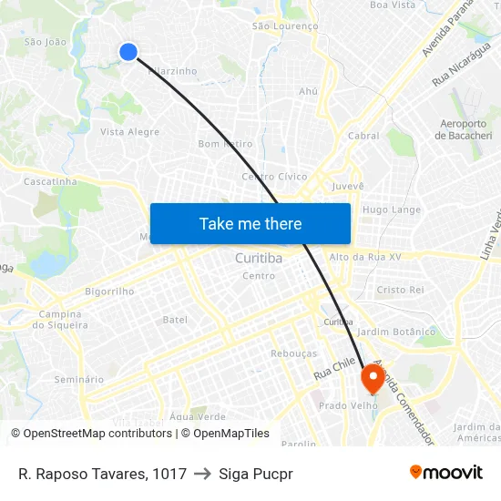 R. Raposo Tavares, 1017 to Siga Pucpr map
