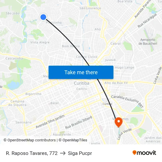 R. Raposo Tavares, 772 to Siga Pucpr map