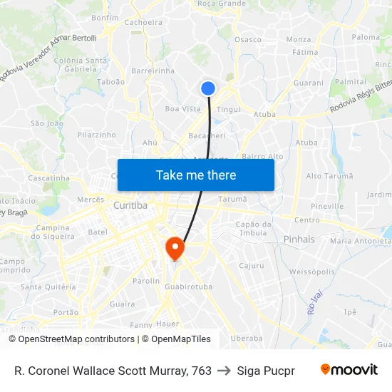 R. Coronel Wallace Scott Murray, 763 to Siga Pucpr map