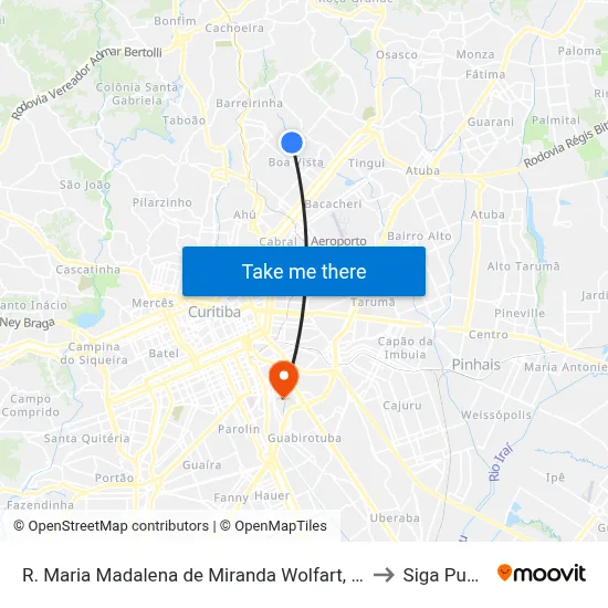 R. Maria Madalena de Miranda Wolfart, 190 to Siga Pucpr map