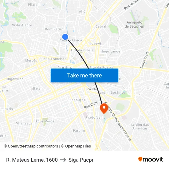 R. Mateus Leme, 1600 to Siga Pucpr map