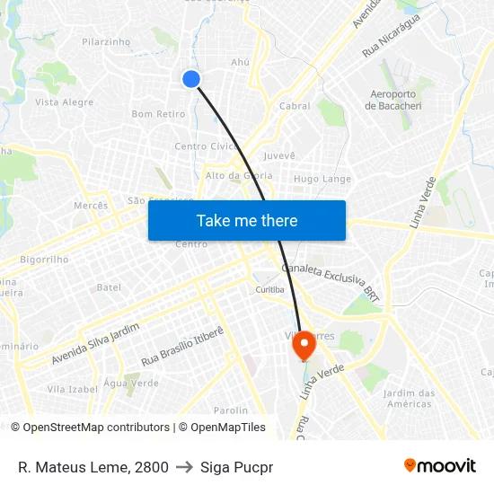 R. Mateus Leme, 2800 to Siga Pucpr map