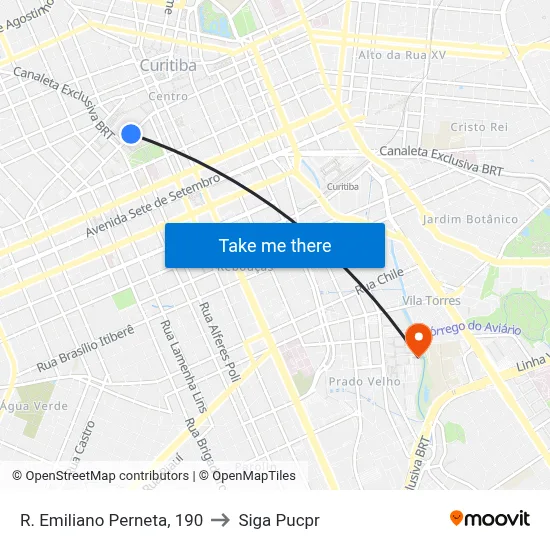 R. Emiliano Perneta, 190 to Siga Pucpr map