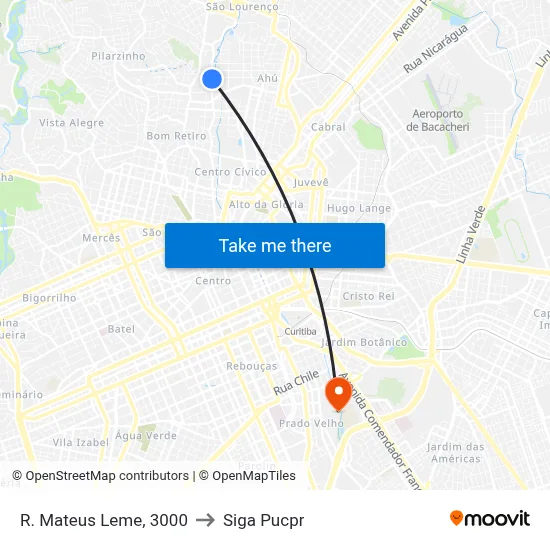 R. Mateus Leme, 3000 to Siga Pucpr map