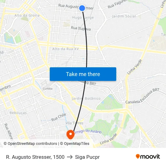 R. Augusto Stresser, 1500 to Siga Pucpr map