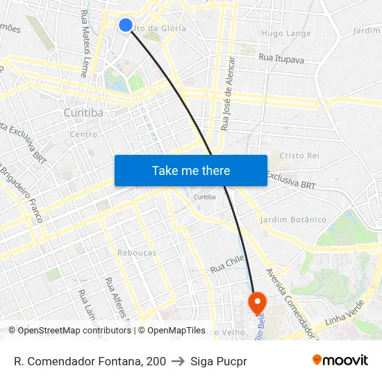 R. Comendador Fontana, 200 to Siga Pucpr map