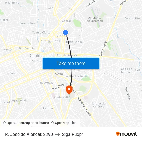 R. José de Alencar, 2290 to Siga Pucpr map