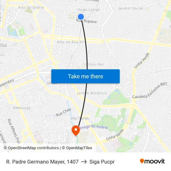 R. Padre Germano Mayer, 1407 to Siga Pucpr map