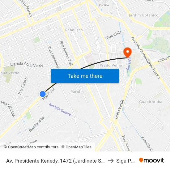 Av. Presidente Kenedy, 1472 (Jardinete Sérgio Fraga) to Siga Pucpr map