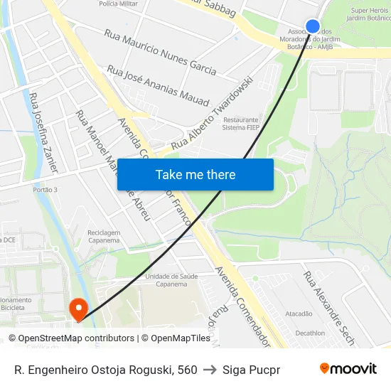 R. Engenheiro Ostoja Roguski, 560 to Siga Pucpr map