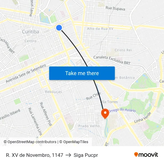 R. XV de Novembro, 1147 to Siga Pucpr map