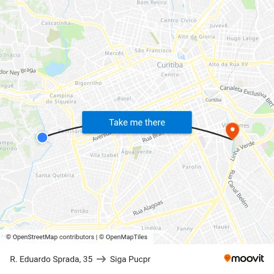 R. Eduardo Sprada, 35 to Siga Pucpr map