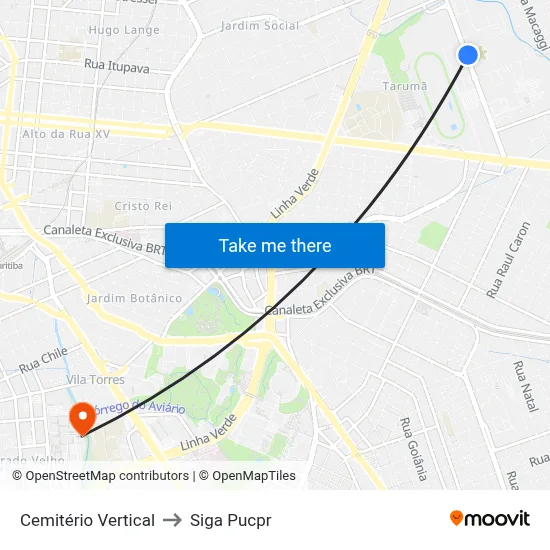 Cemitério Vertical to Siga Pucpr map