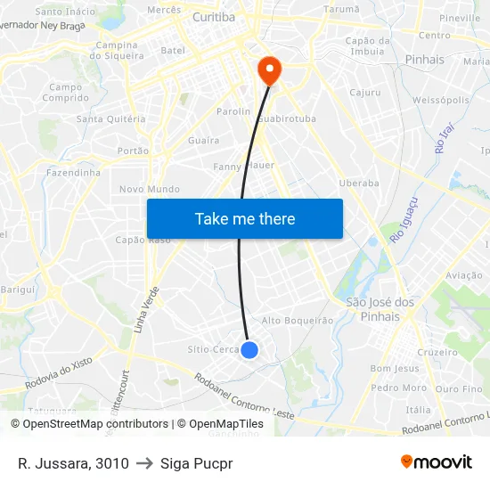 R. Jussara, 3010 to Siga Pucpr map