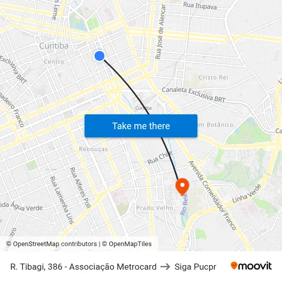 R. Tibagi, 386 - Associação Metrocard to Siga Pucpr map