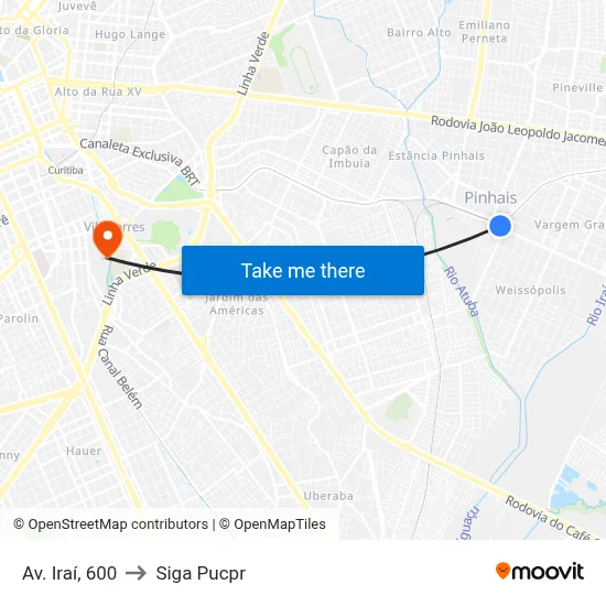 Av. Iraí, 600 to Siga Pucpr map