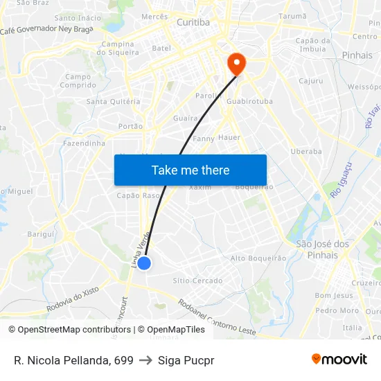 R. Nicola Pellanda, 699 to Siga Pucpr map