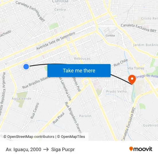 Av. Iguaçu, 2000 to Siga Pucpr map