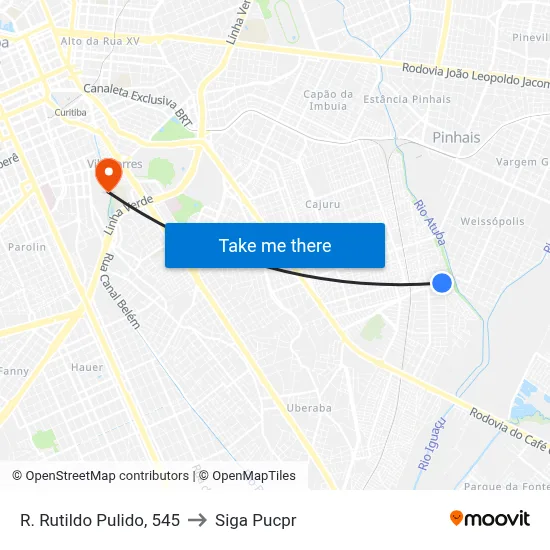 R. Rutildo Pulido, 545 to Siga Pucpr map