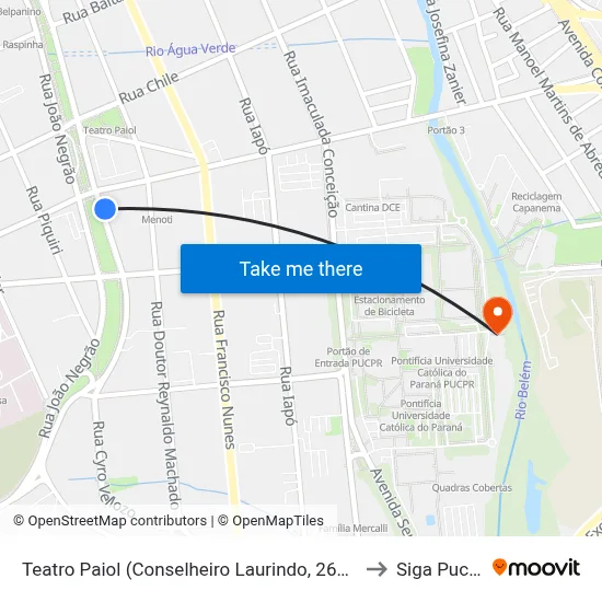 Teatro Paiol (Conselheiro Laurindo, 2600) to Siga Pucpr map