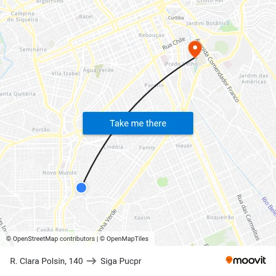 R. Clara Polsin, 140 to Siga Pucpr map