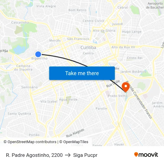 R. Padre Agostinho, 2200 to Siga Pucpr map
