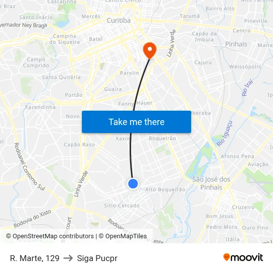 R. Marte, 129 to Siga Pucpr map
