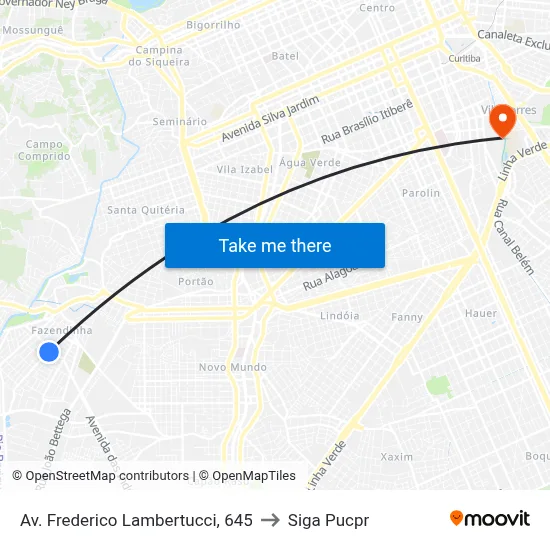 Av. Frederico Lambertucci, 645 to Siga Pucpr map