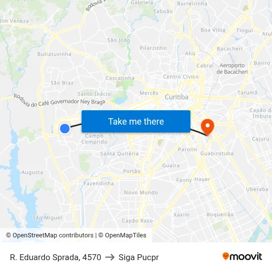 R. Eduardo Sprada, 4570 to Siga Pucpr map
