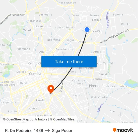 R. Da Pedreira, 1438 to Siga Pucpr map