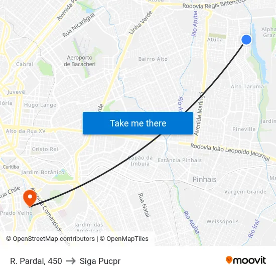 R. Pardal, 450 to Siga Pucpr map