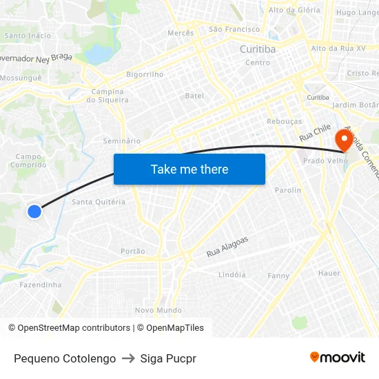 Pequeno Cotolengo to Siga Pucpr map
