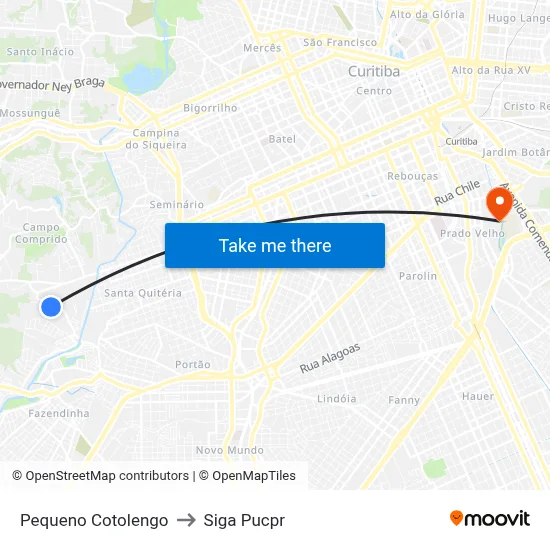 Pequeno Cotolengo to Siga Pucpr map