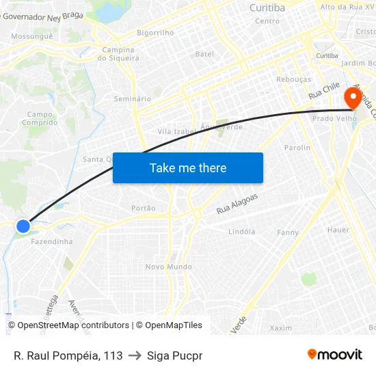 R. Raul Pompéia, 113 to Siga Pucpr map