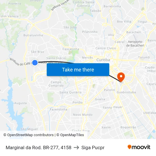 Marginal da Rod. BR-277, 4158 to Siga Pucpr map