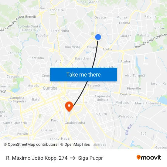 R. Máximo João Kopp, 274 to Siga Pucpr map
