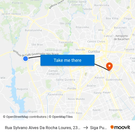 Rua Sylvano Alves Da Rocha Loures, 238-380 to Siga Pucpr map