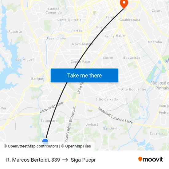 R. Marcos Bertoldi, 339 to Siga Pucpr map