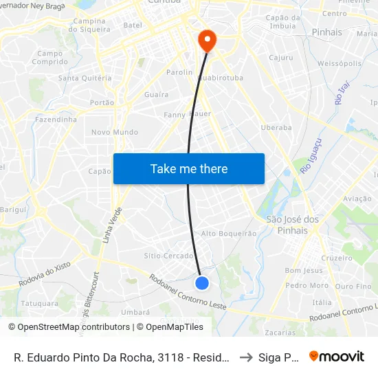 R. Eduardo Pinto Da Rocha, 3118 - Residencial Araça to Siga Pucpr map