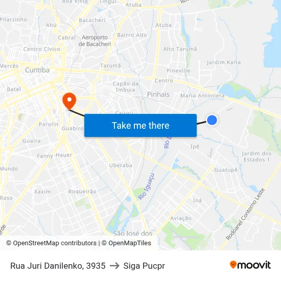 Rua Juri Danilenko, 3935 to Siga Pucpr map