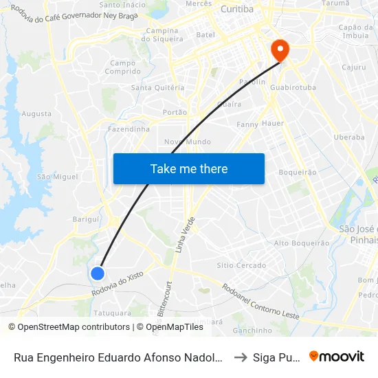 Rua Engenheiro Eduardo Afonso Nadolny, 851 to Siga Pucpr map